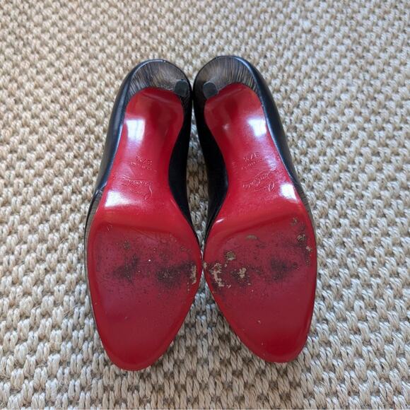 CHRISTIAN LOUBOUTIN New Simple Pump 120 Kid/Wood Heel, 37.5, EUC, Black - Picture 7 of 13